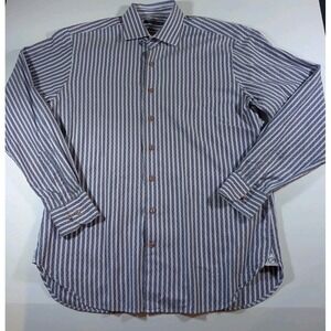 HAMMER MADE 100% Cotton Purple‎ Pattern Shirt 16.5 UnTuck Dress Shirt